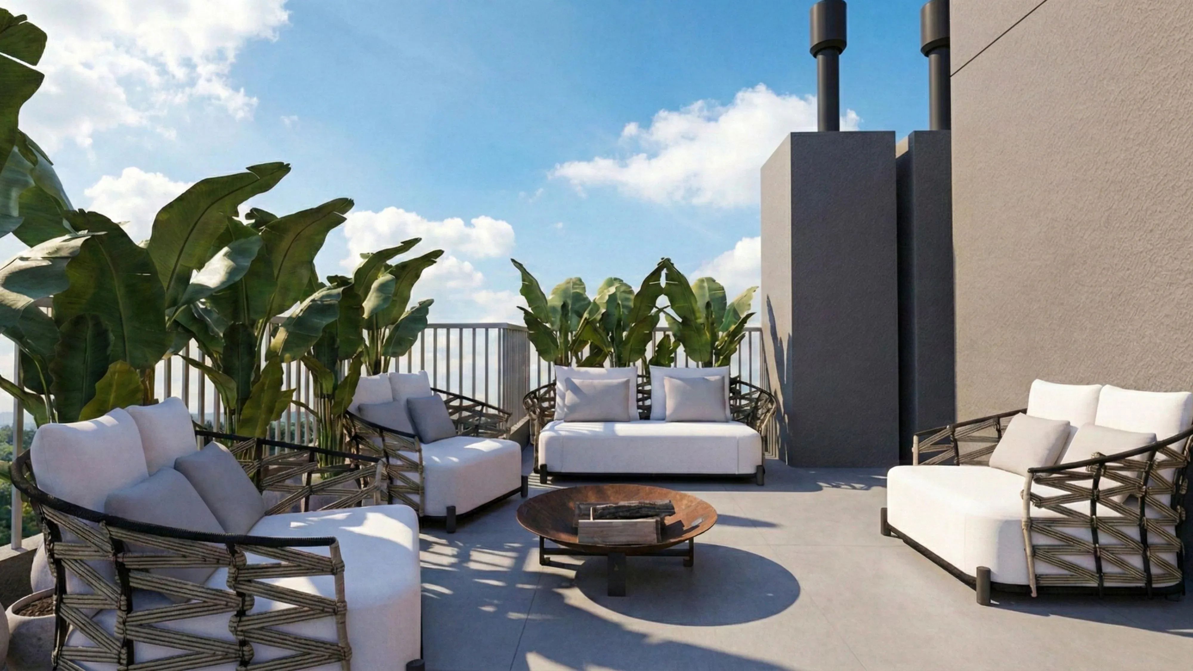 Fireplace terrace at Ondara Canajurê