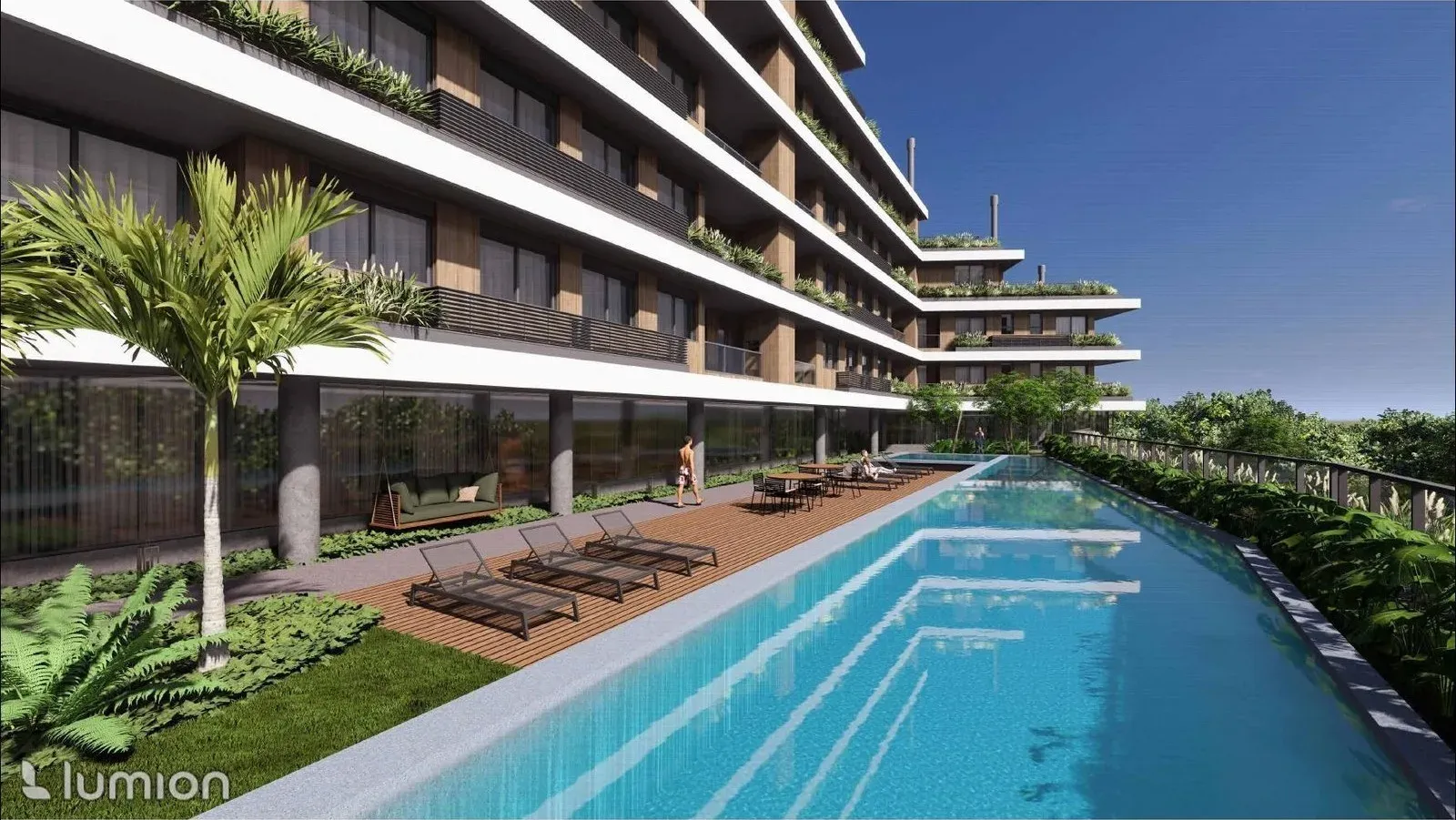 Deck y convivencia junto a la pileta