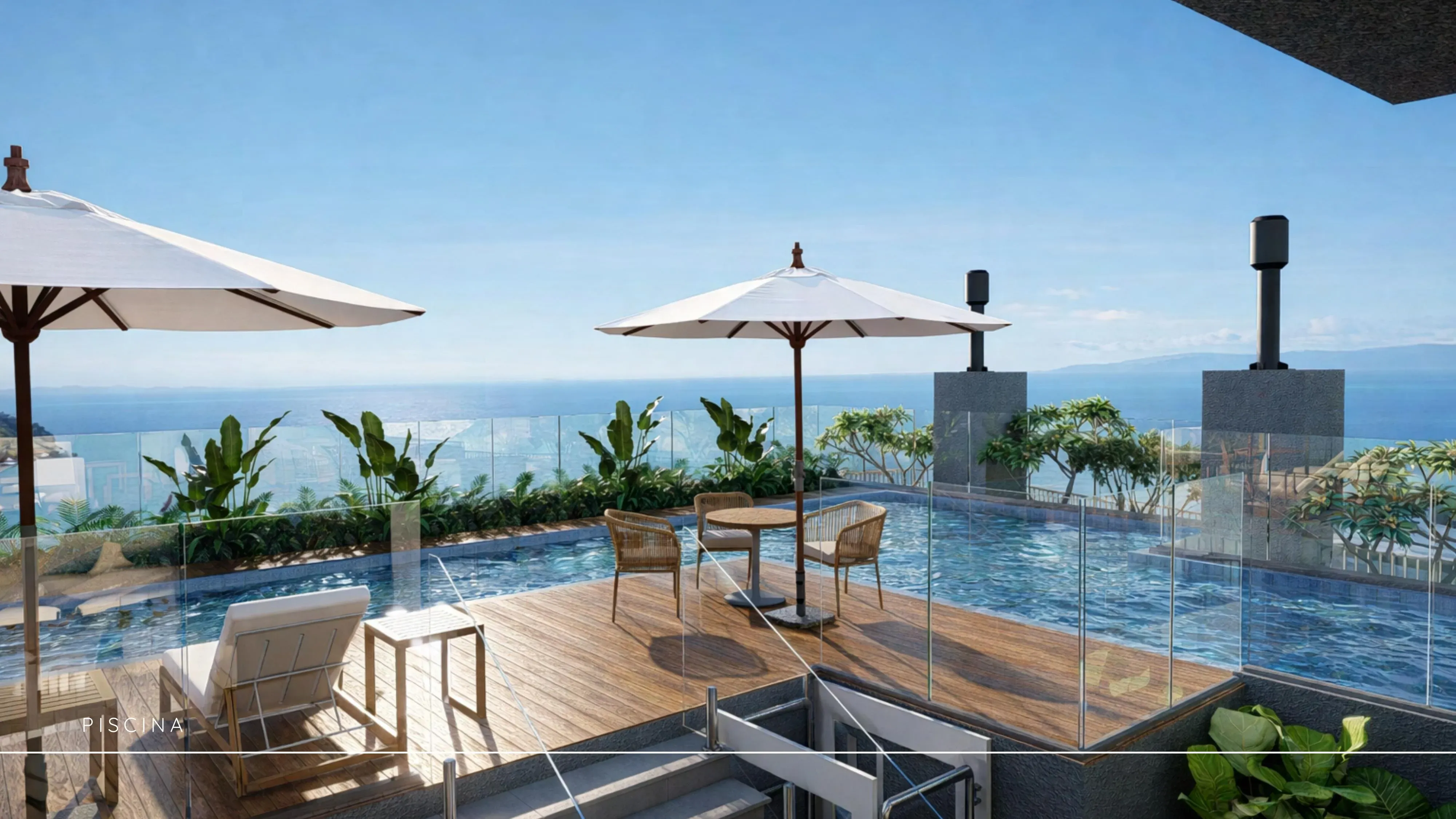 Ondara Residence — Rooftop infinity pool with ocean view in Canajurê