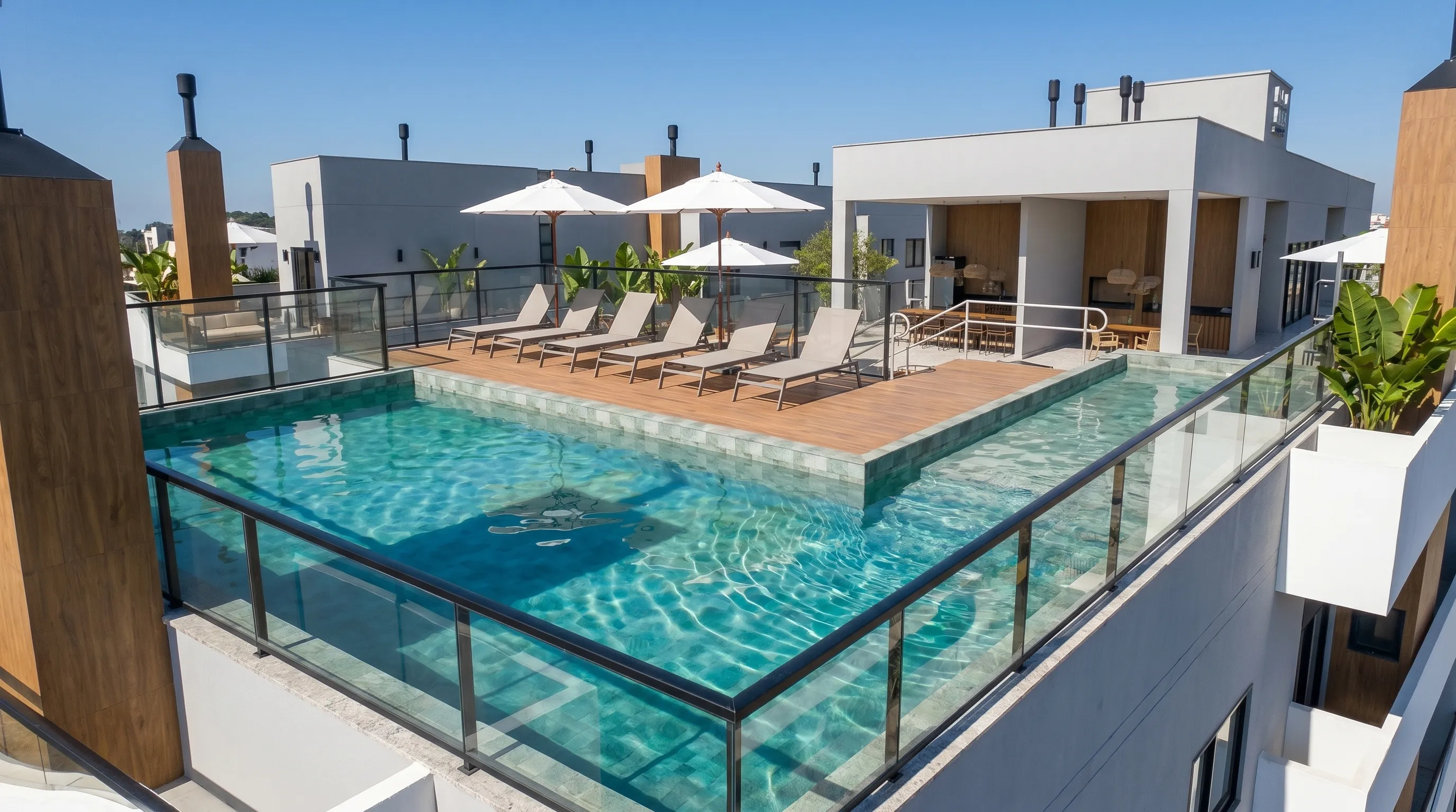 Piscina climatizada en el rooftop de Ícone Residence
